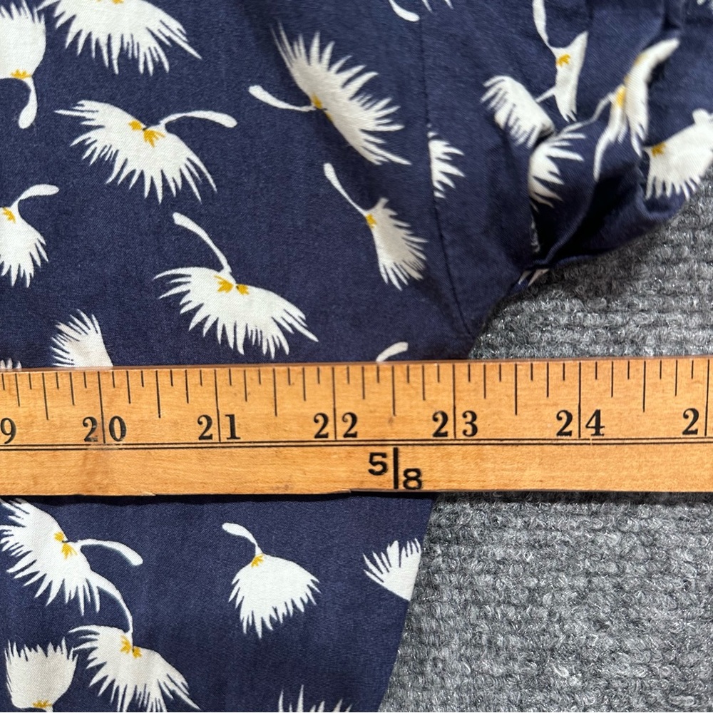 Old Navy jumpsuit XXL navy blue floral pocket tie waist short sleeve snap bodice - Picture 13 of 14